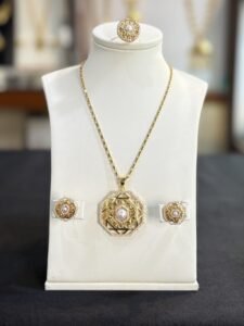 طقم ذهب عيار 21 عربي فاخر – Arabic Style Gold Necklace Set 21KT